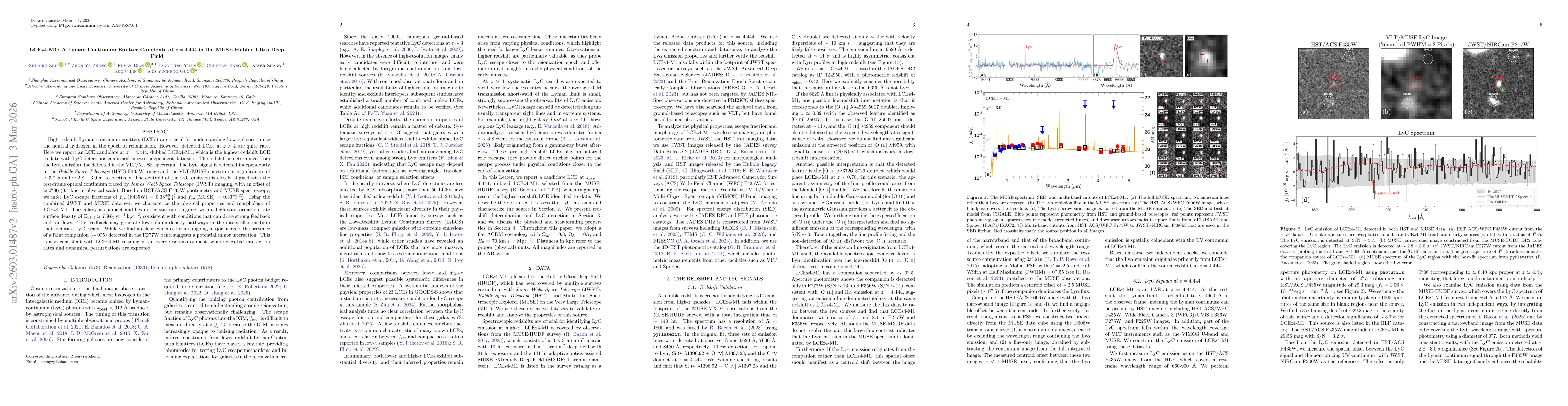 Thumbnail for LCEz4-M1: A Lyman Continuum Emitter Candidate at z = 4.444 in the MUSE Hubble Ultra Deep Field