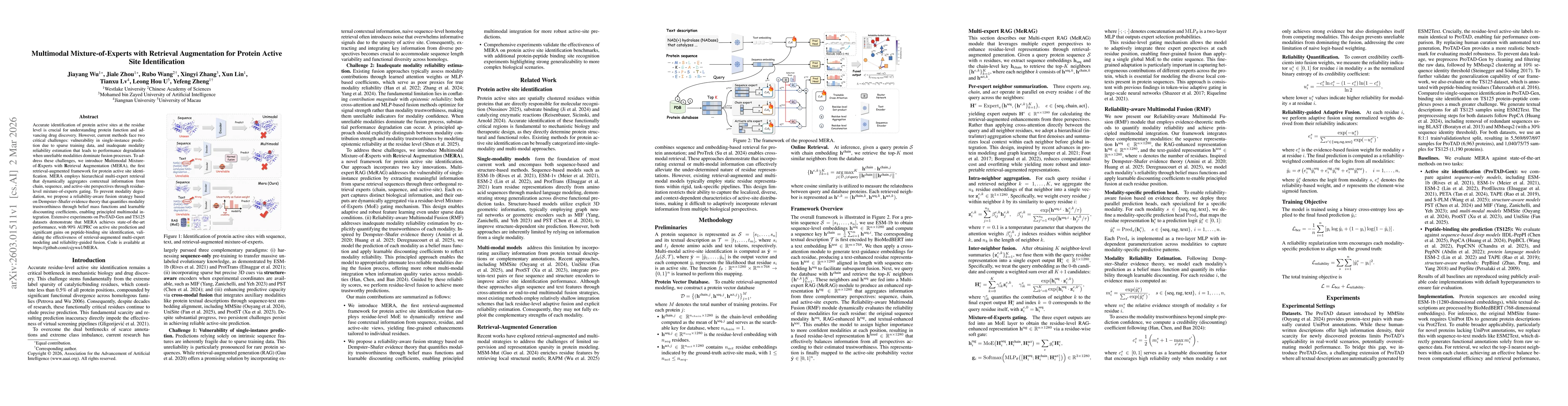 Thumbnail for Multimodal Mixture-of-Experts with Retrieval Augmentation for Protein Active Site Identification