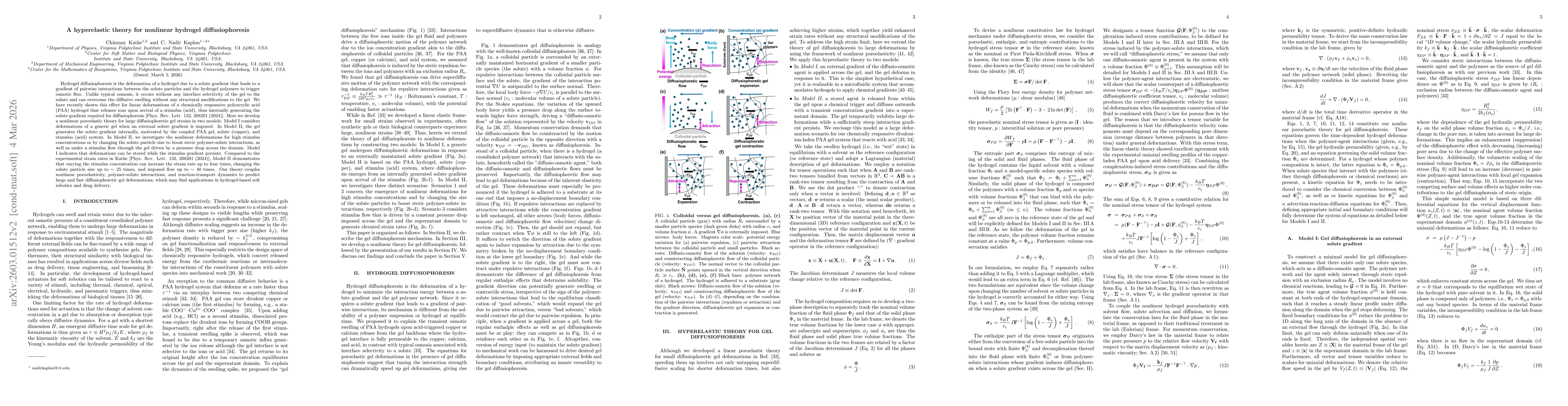 Thumbnail for A hyperelastic theory for nonlinear hydrogel diffusiophoresis