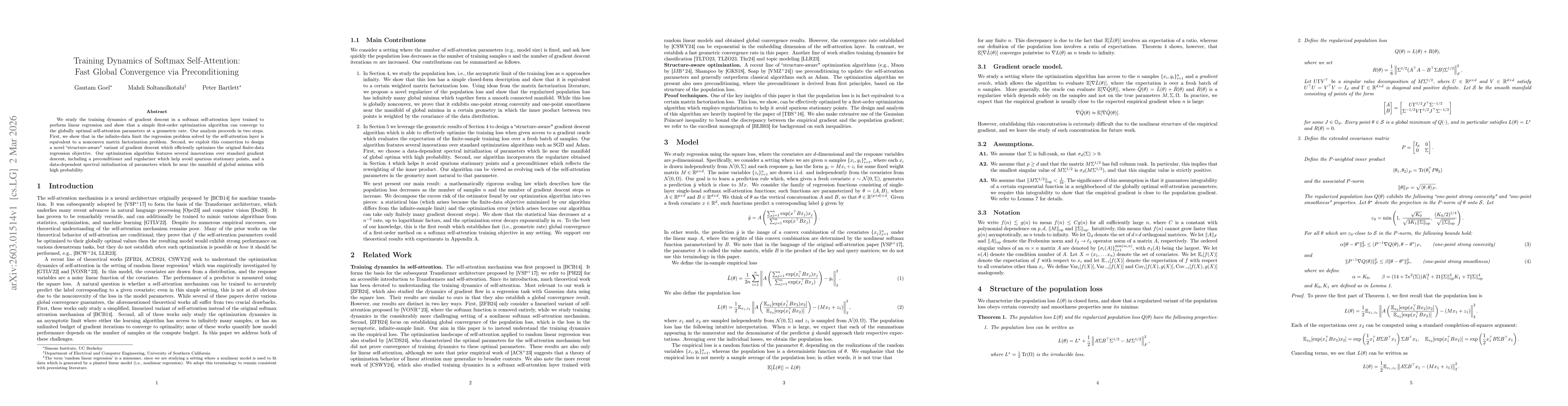 Thumbnail for Training Dynamics of Softmax Self-Attention: Fast Global Convergence via Preconditioning