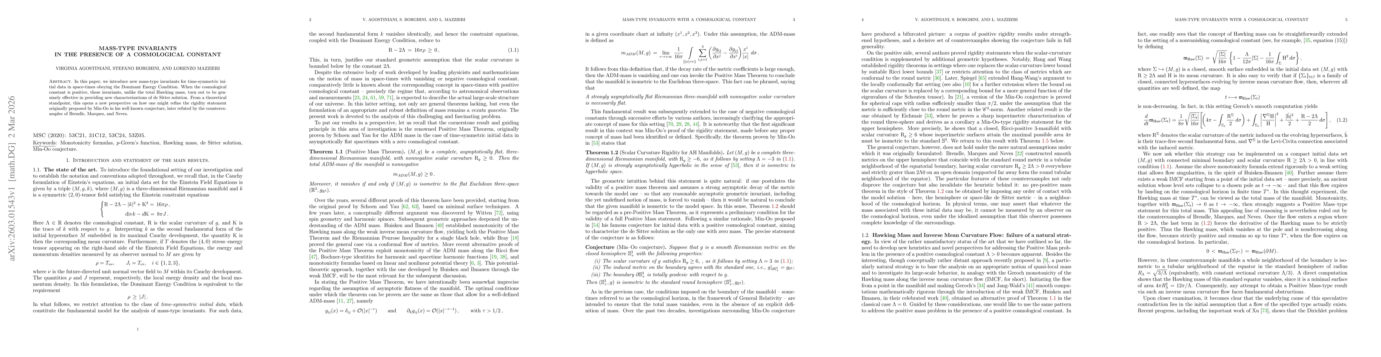 Thumbnail for Mass-type invariants in the presence of a cosmological constant