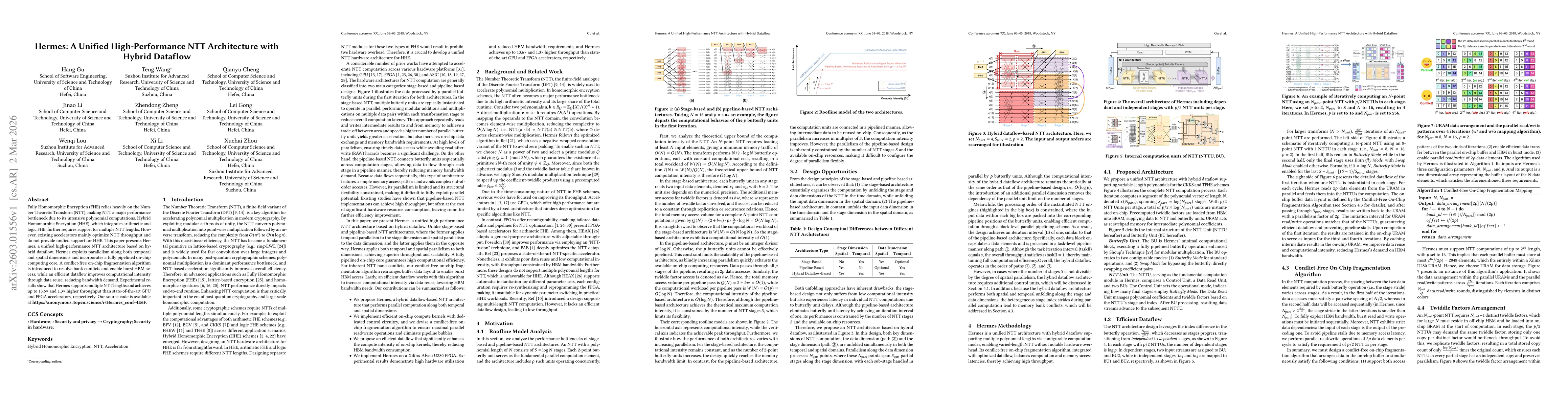 Thumbnail for Hermes: A Unified High-Performance NTT Architecture with Hybrid Dataflow