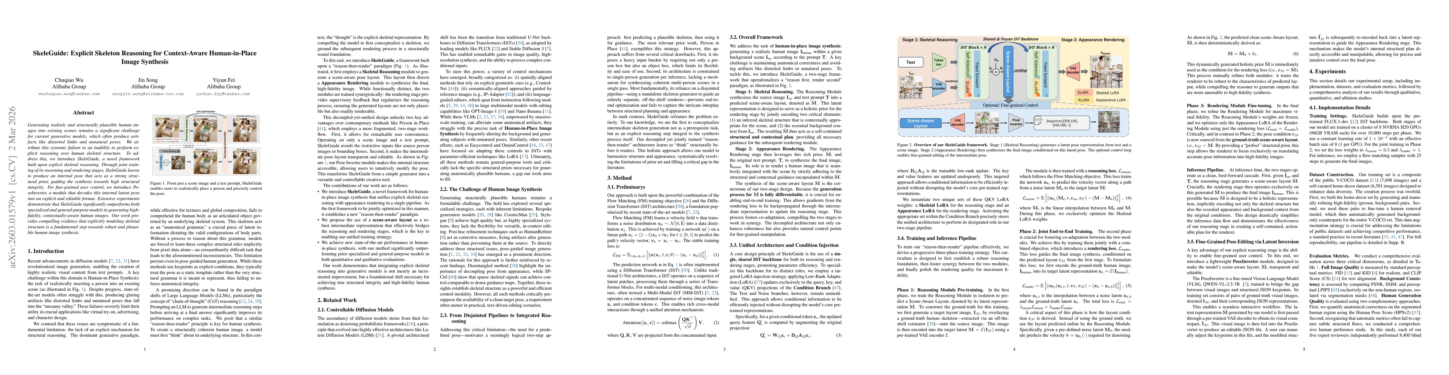 Thumbnail for SkeleGuide: Explicit Skeleton Reasoning for Context-Aware Human-in-Place Image Synthesis