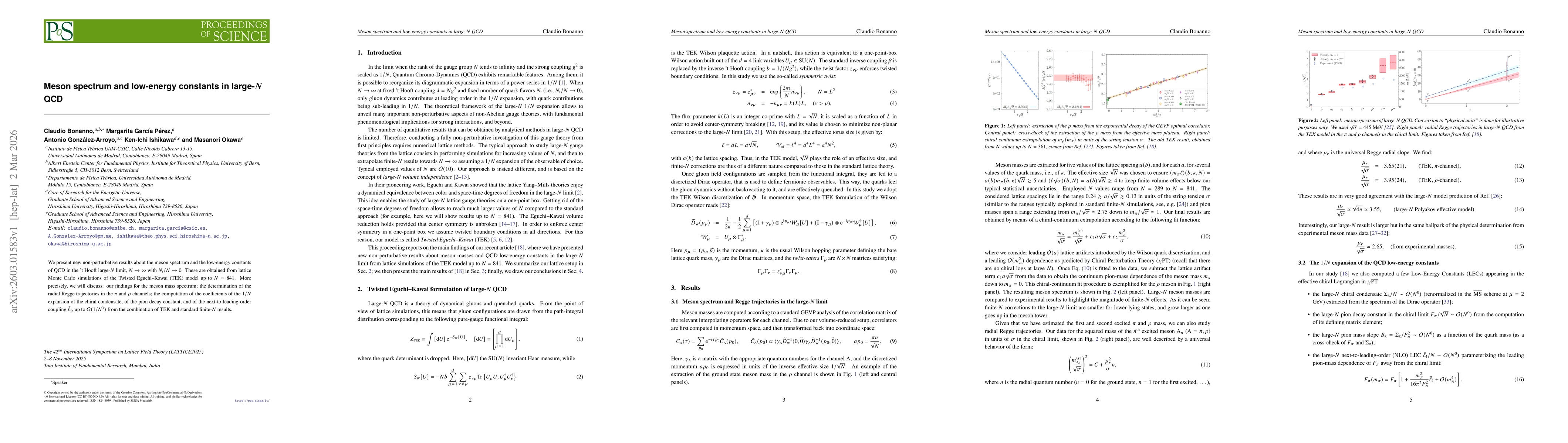 Thumbnail for Meson spectrum and low-energy constants in large-$N$ QCD