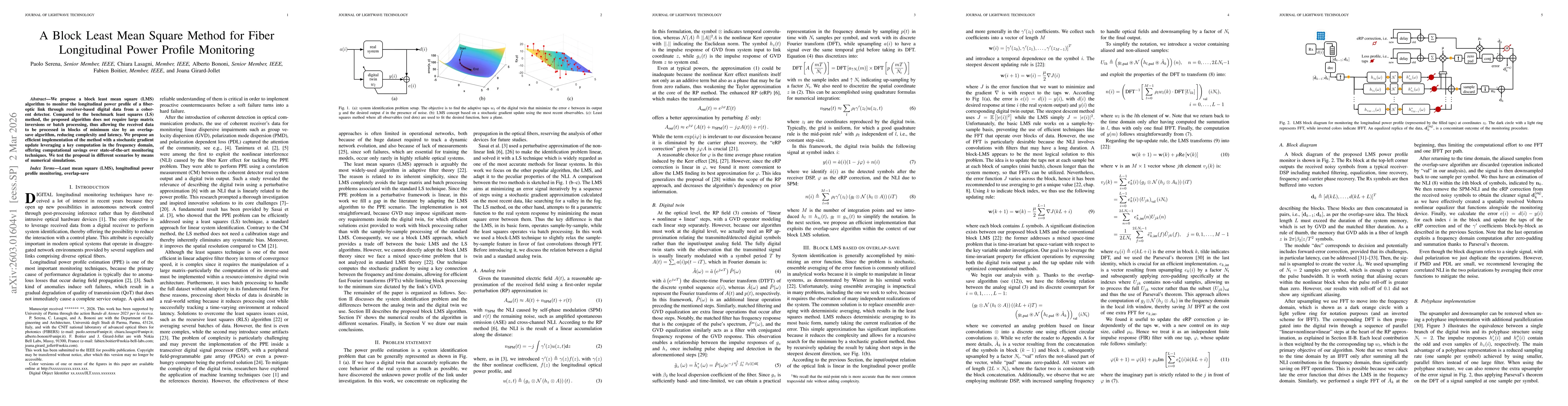 Thumbnail for A Block Least Mean Square Method for Fiber Longitudinal Power Profile Monitoring