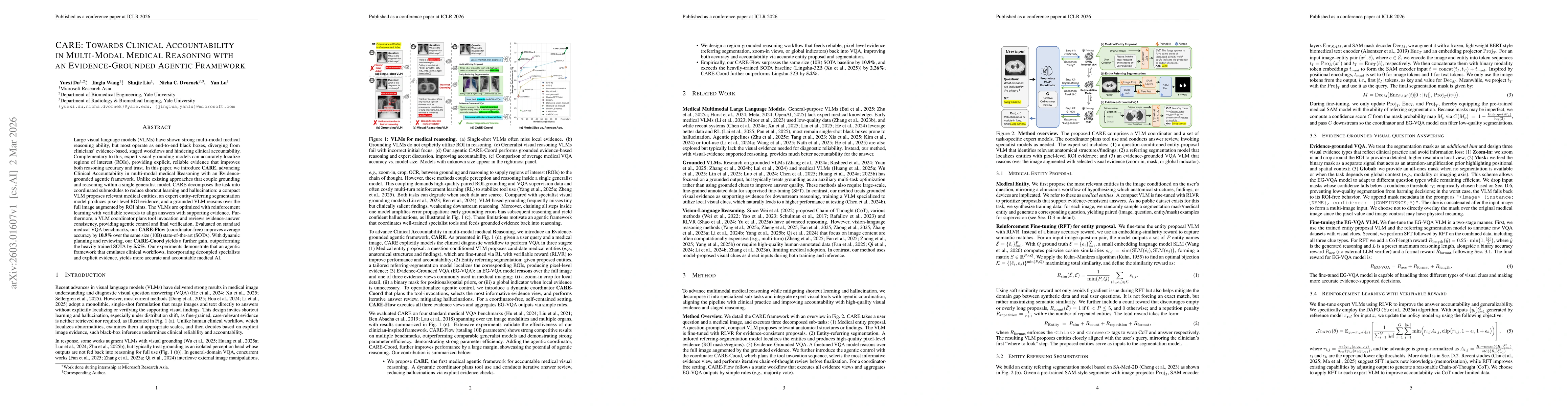 Thumbnail for CARE: Towards Clinical Accountability in Multi-Modal Medical Reasoning with an Evidence-Grounded Agentic Framework