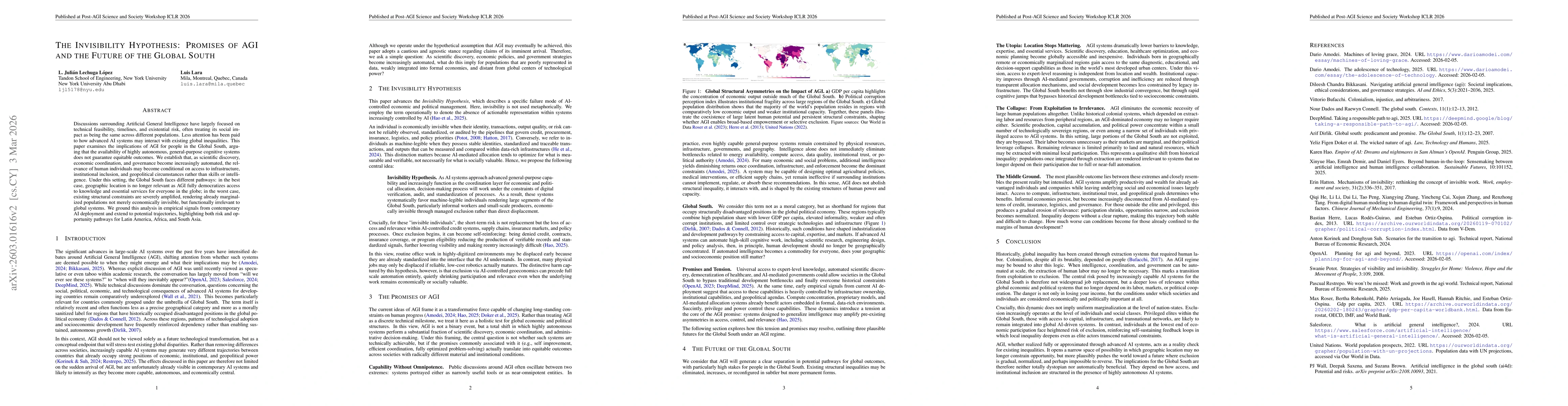 Thumbnail for The Invisibility Hypothesis: Promises of AGI and the Future of the Global South