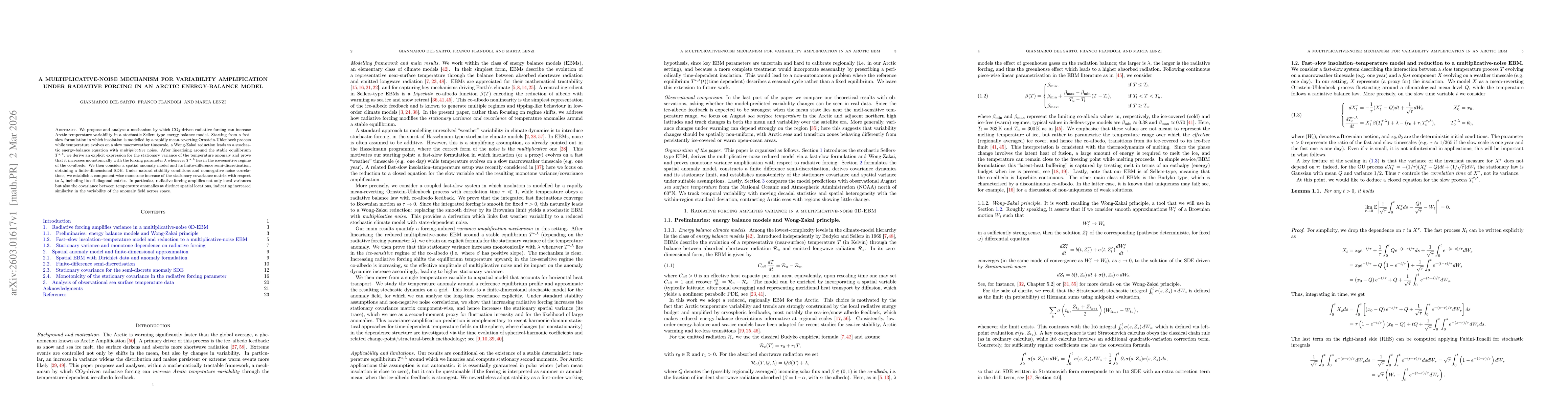Thumbnail for A Multiplicative-Noise Mechanism for Variability Amplification under Radiative Forcing in an Arctic Energy-Balance Model