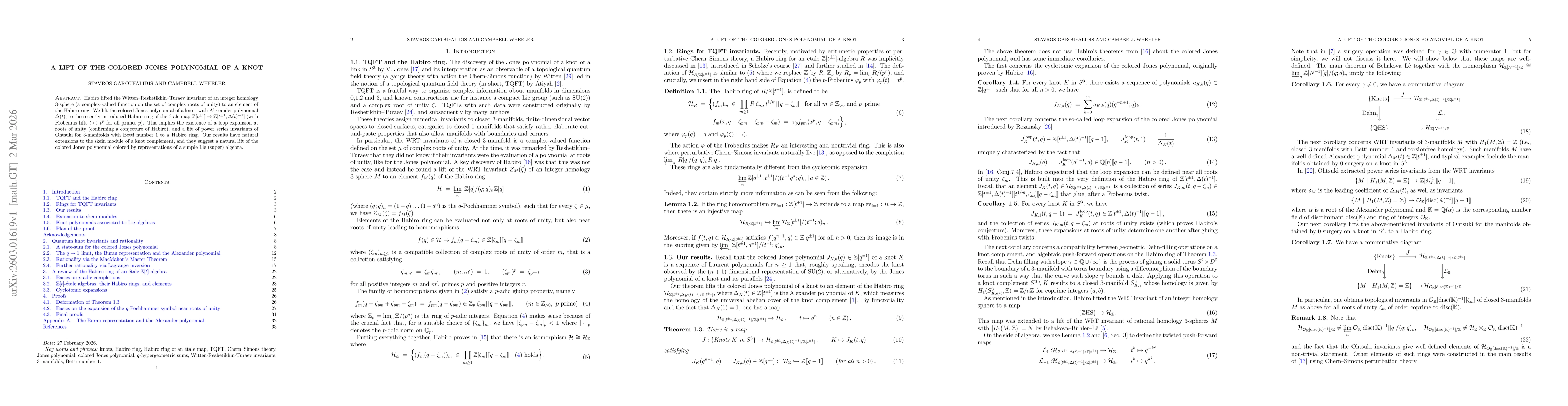 Thumbnail for A lift of the colored Jones polynomial of a knot