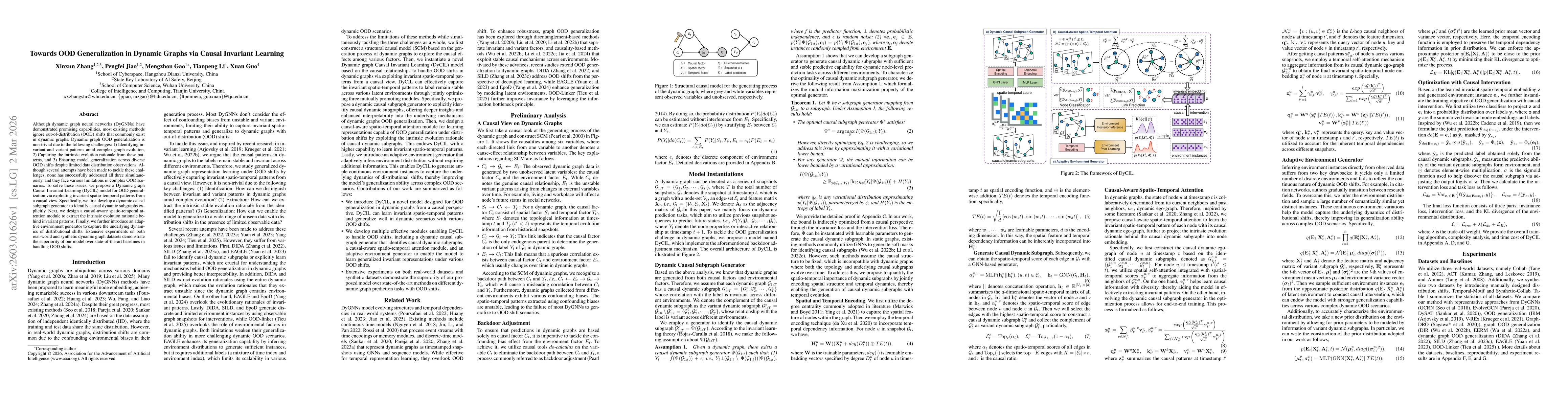 Thumbnail for Towards OOD Generalization in Dynamic Graphs via Causal Invariant Learning