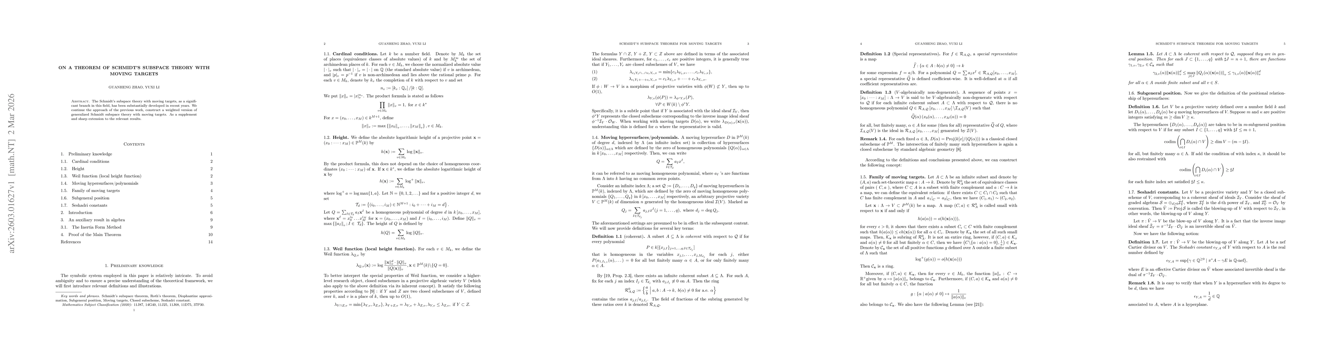Thumbnail for On a theorem of Schmidt's subspace theory with moving targets