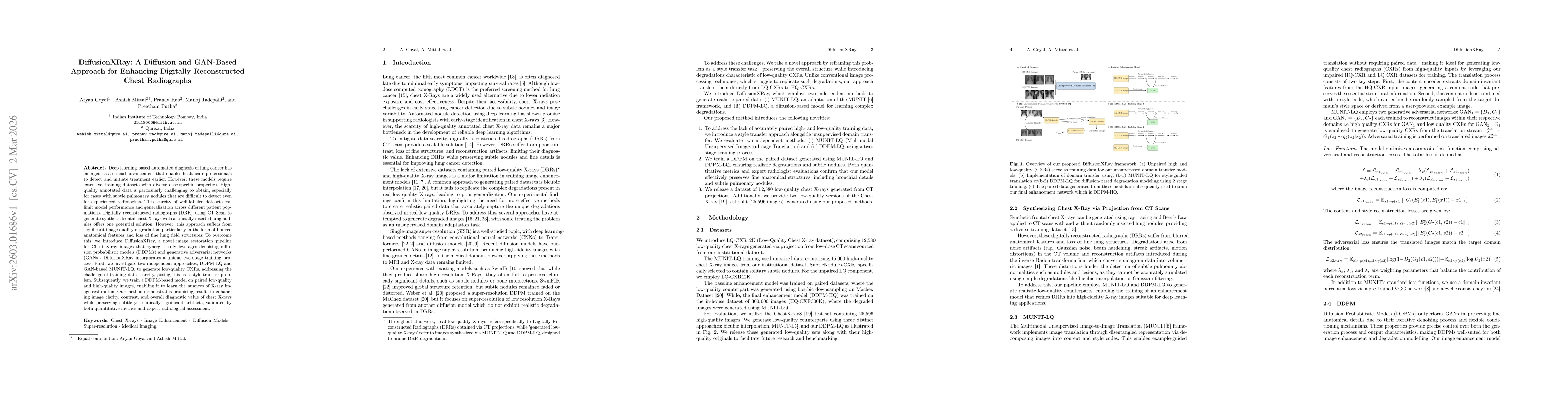 Thumbnail for DiffusionXRay: A Diffusion and GAN-Based Approach for Enhancing Digitally Reconstructed Chest Radiographs