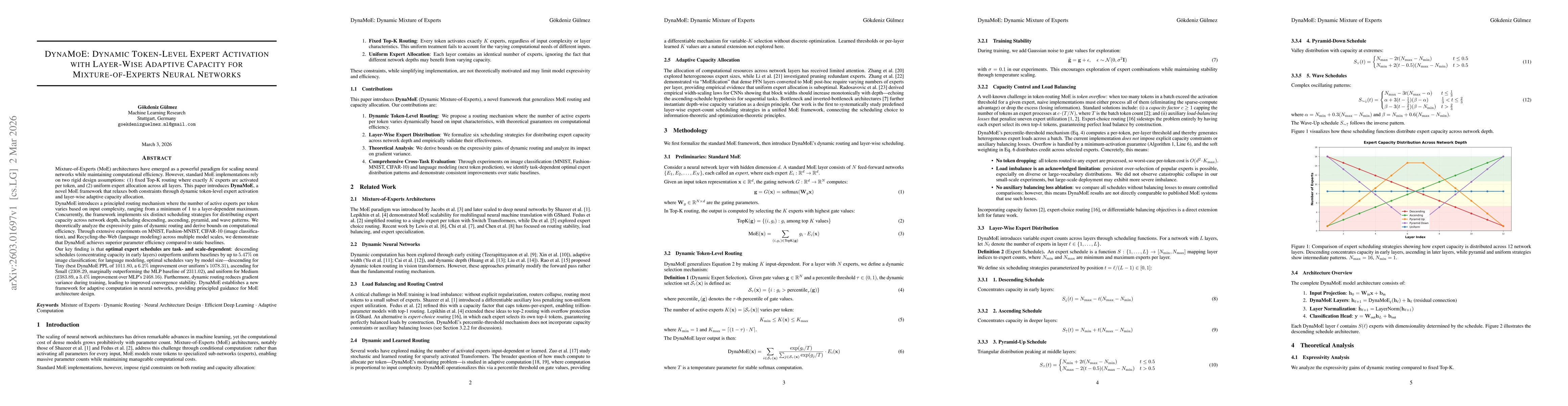 Thumbnail for DynaMoE: Dynamic Token-Level Expert Activation with Layer-Wise Adaptive Capacity for Mixture-of-Experts Neural Networks