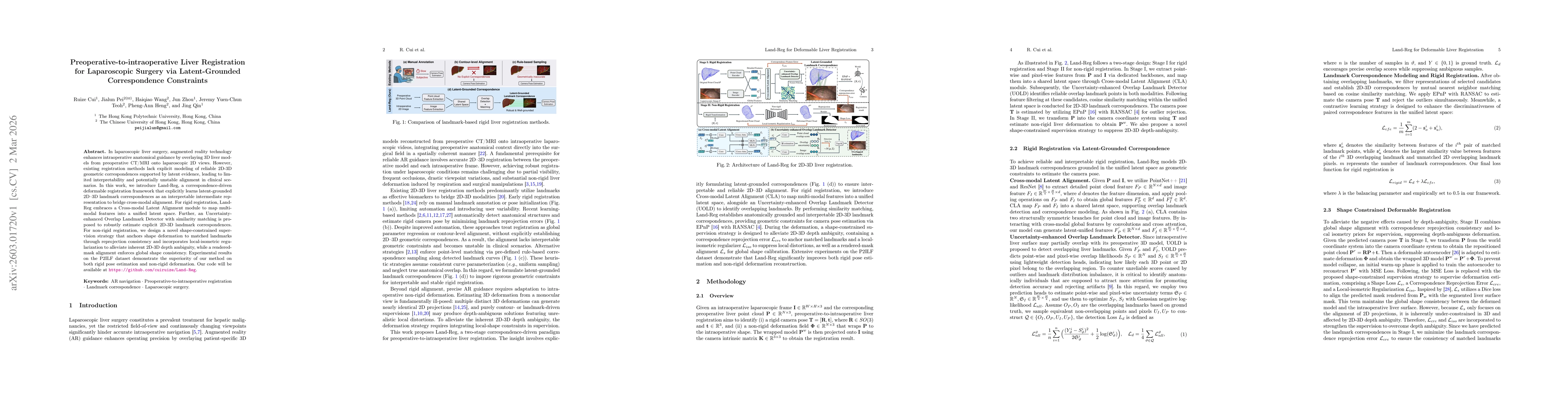 Thumbnail for Preoperative-to-intraoperative Liver Registration for Laparoscopic Surgery via Latent-Grounded Correspondence Constraints