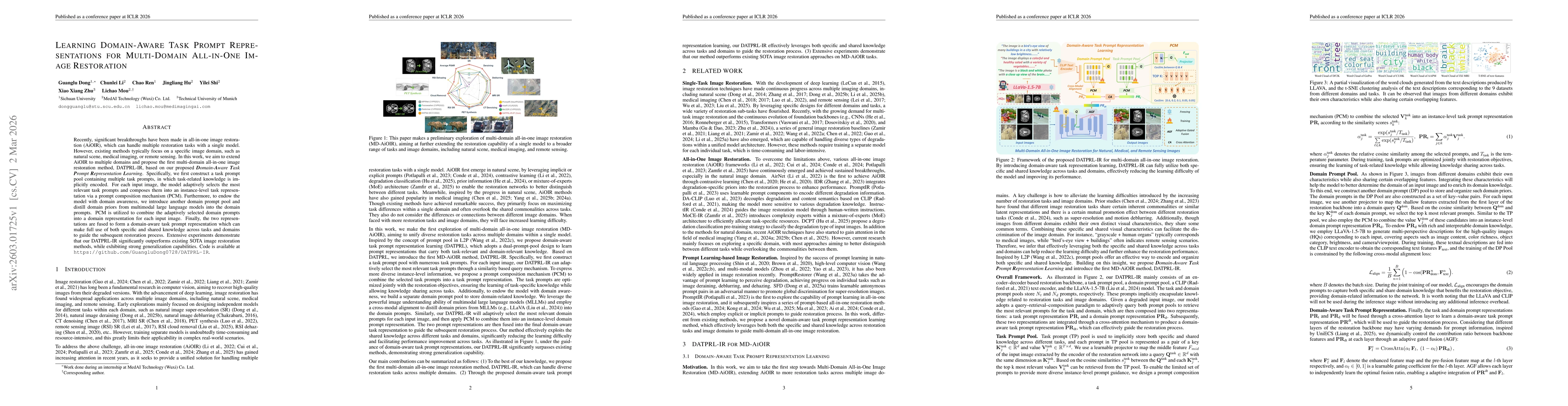 Thumbnail for Learning Domain-Aware Task Prompt Representations for Multi-Domain All-in-One Image Restoration