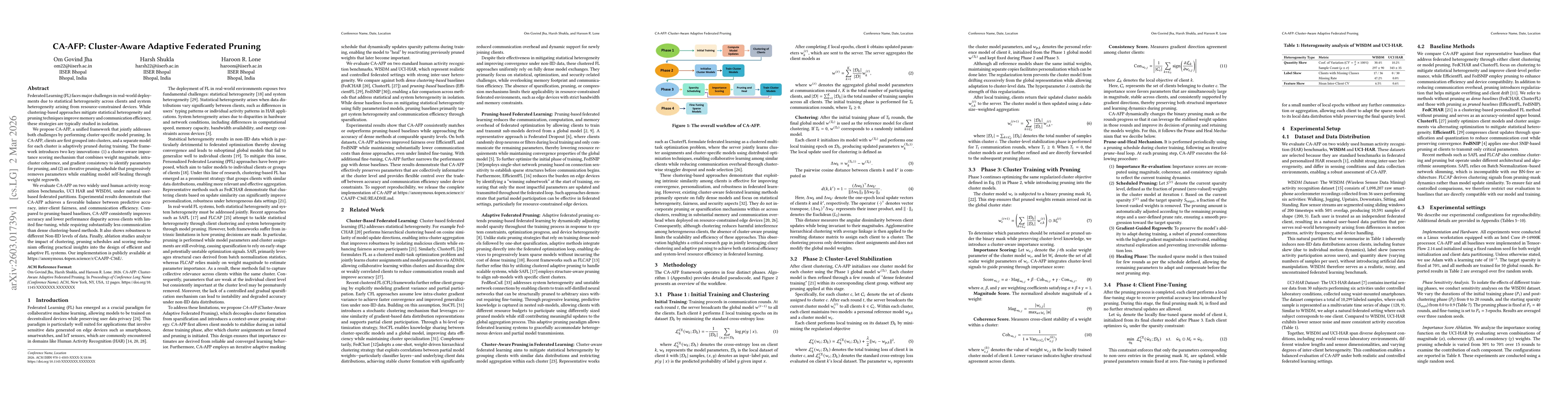Thumbnail for CA-AFP: Cluster-Aware Adaptive Federated Pruning