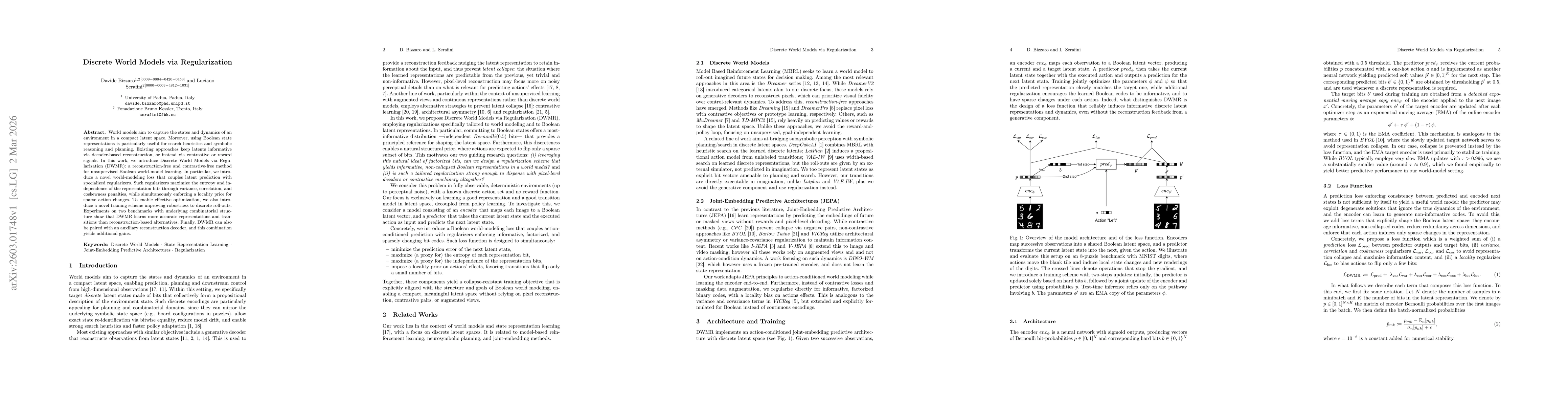 Thumbnail for Discrete World Models via Regularization