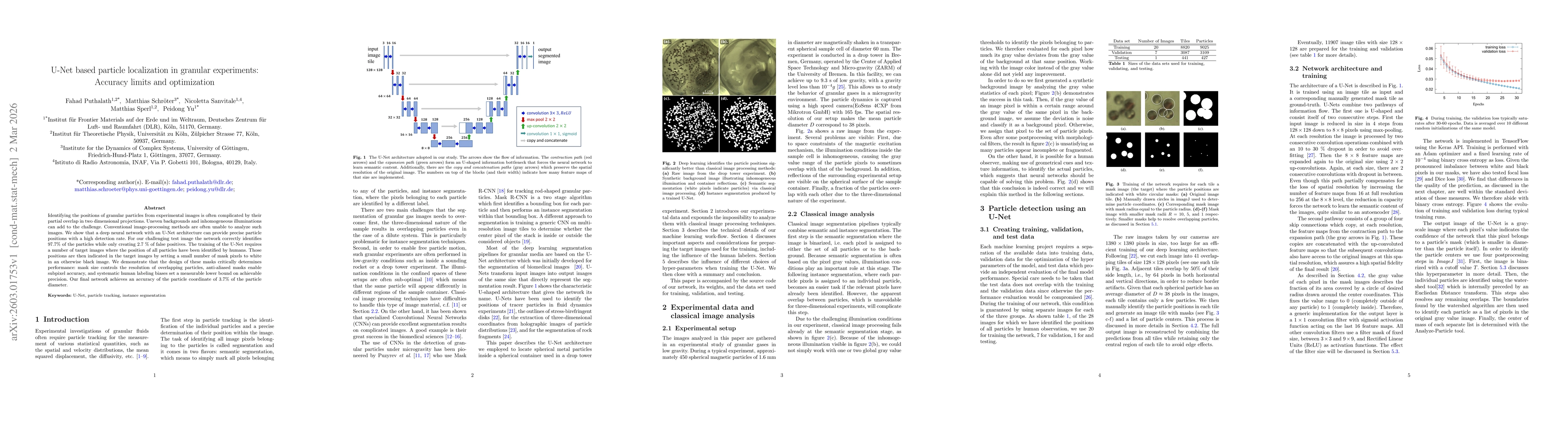 Thumbnail for U-Net based particle localization in granular experiments: Accuracy limits and optimization