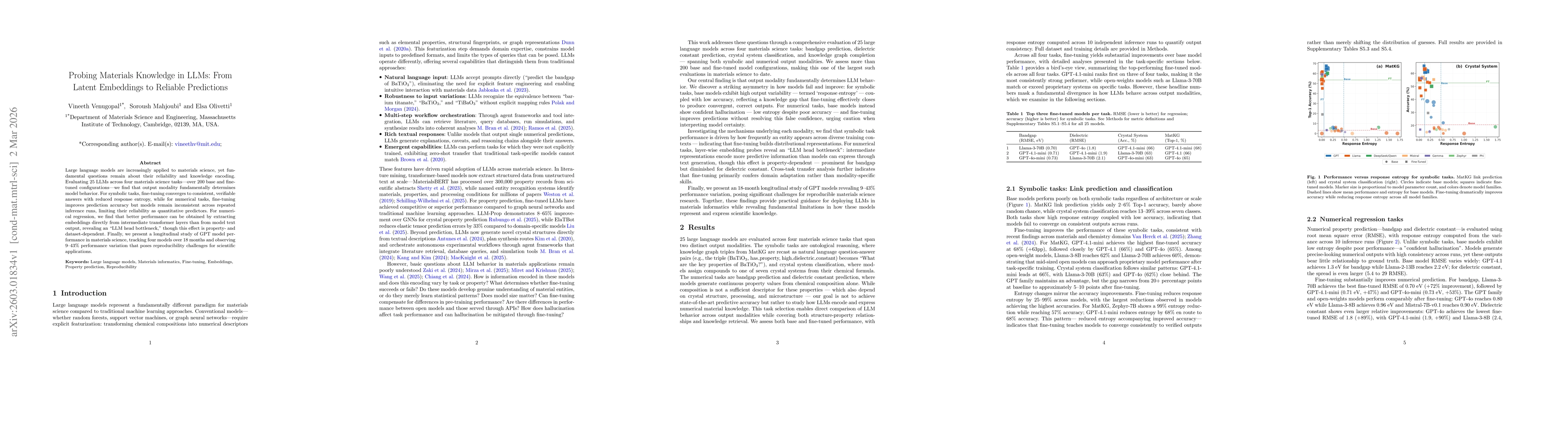 Thumbnail for Probing Materials Knowledge in LLMs: From Latent Embeddings to Reliable Predictions