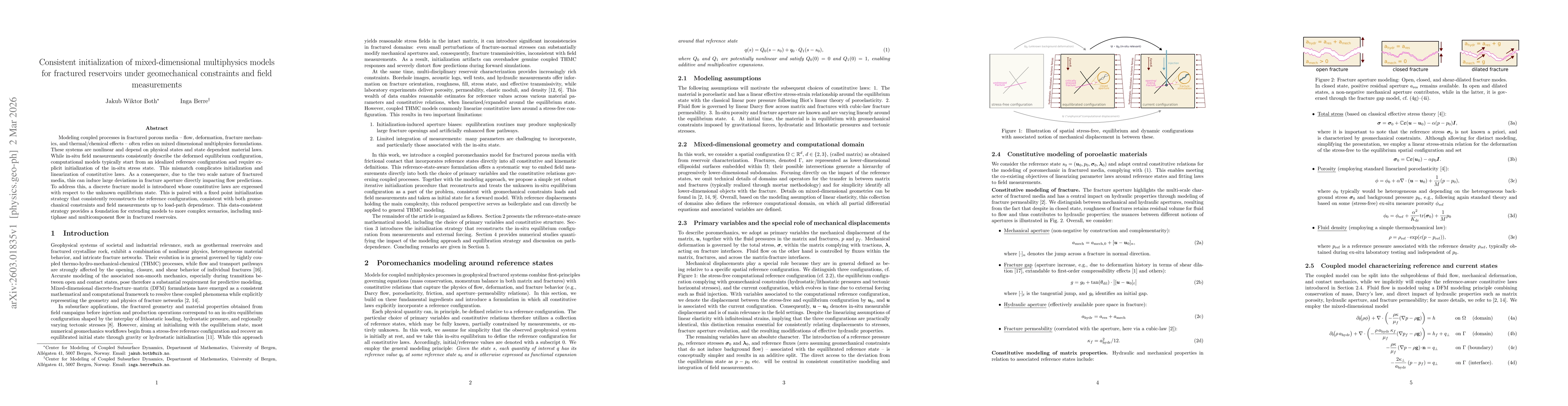 Thumbnail for Consistent initialization of mixed-dimensional multiphysics models for fractured reservoirs under geomechanical constraints and field measurements
