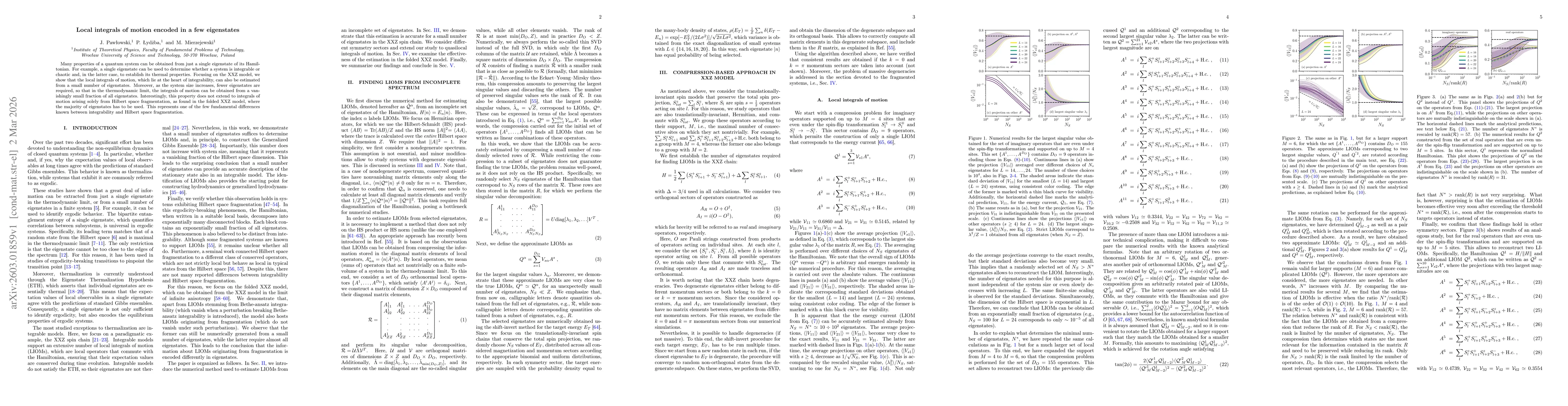 Thumbnail for Local integrals of motion encoded in a few eigenstates