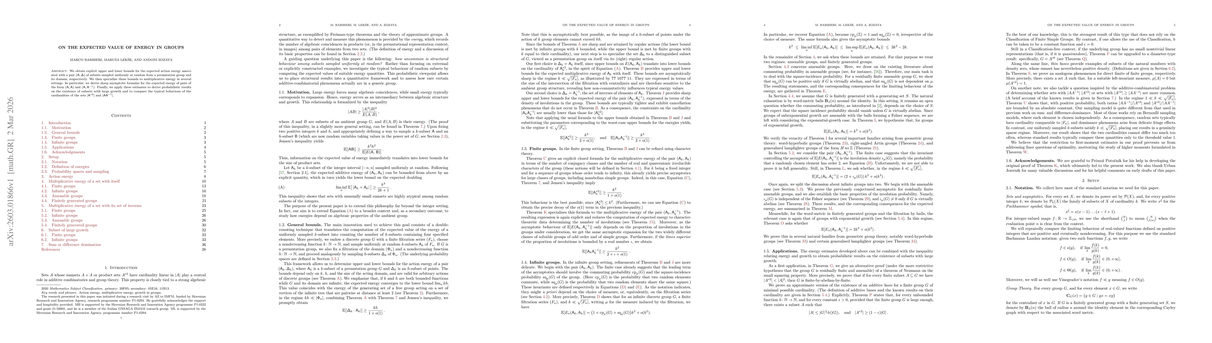 Thumbnail for On the expected value of energy in groups