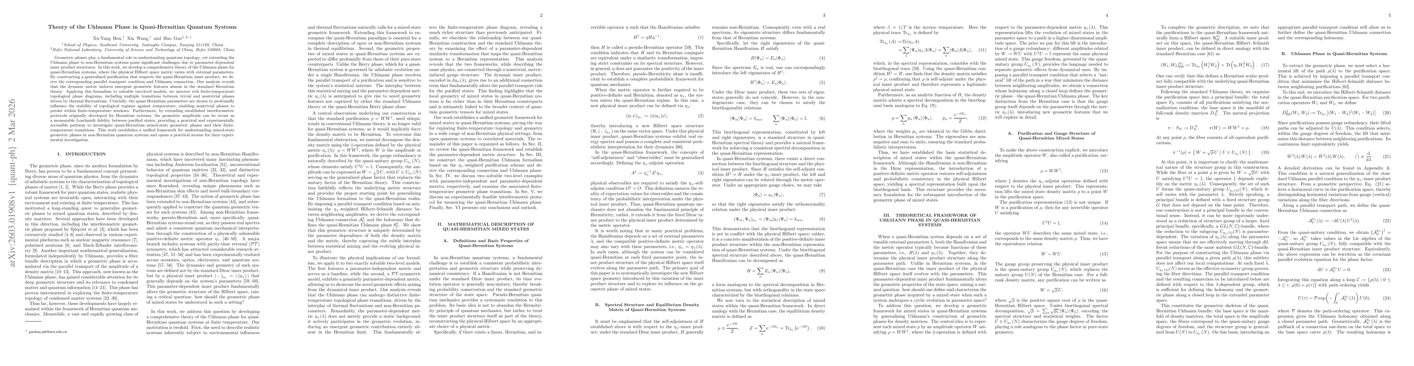 Thumbnail for Theory of the Uhlmann Phase in Quasi-Hermitian Quantum Systems