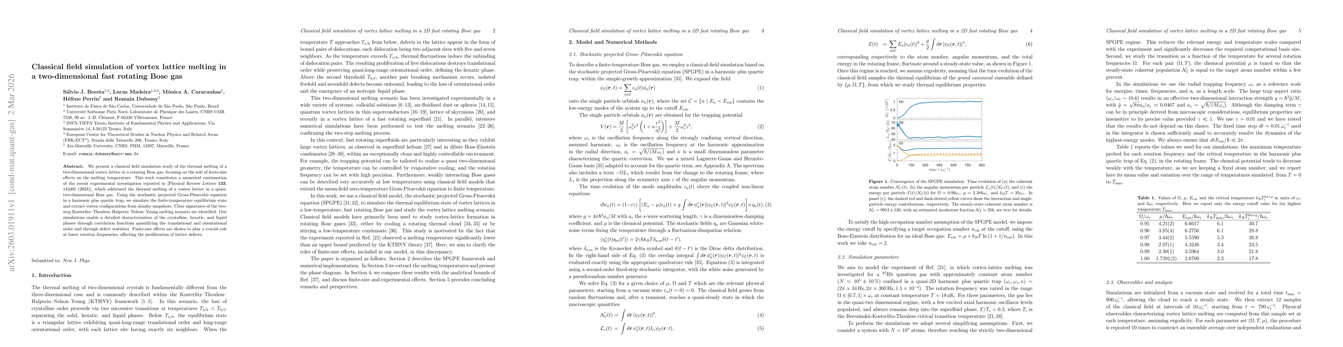 Thumbnail for Classical field simulation of vortex lattice melting in a two-dimensional fast rotating Bose gas