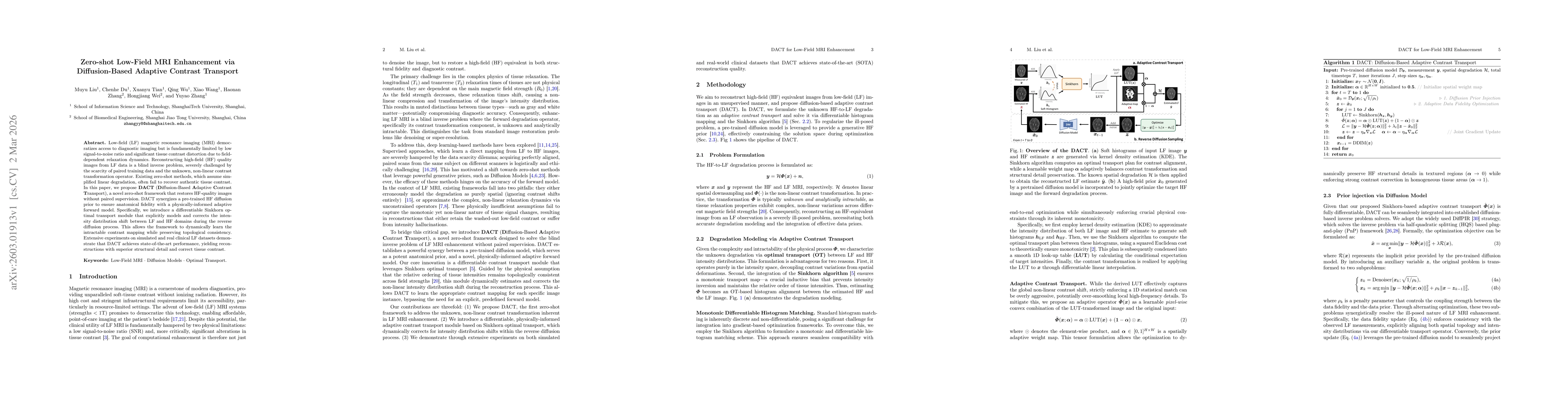 Thumbnail for Zero-shot Low-Field MRI Enhancement via Diffusion-Based Adaptive Contrast Transport