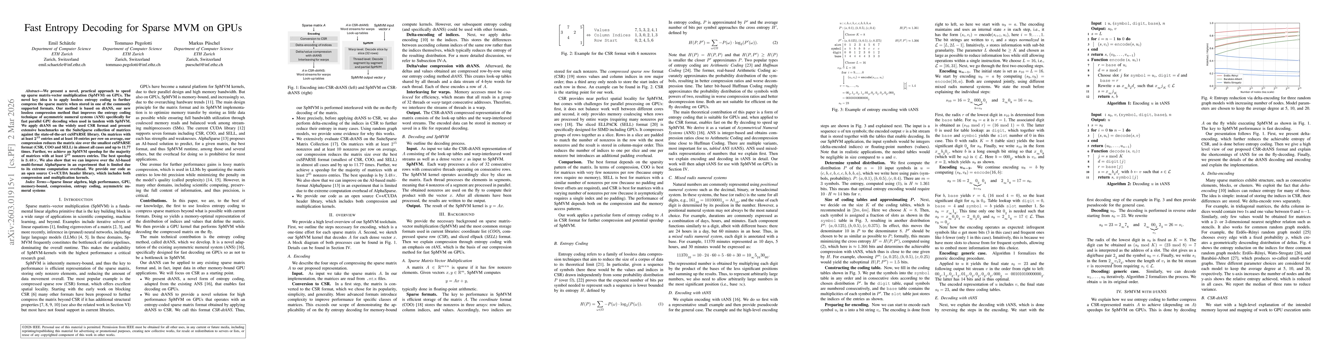 Thumbnail for Fast Entropy Decoding for Sparse MVM on GPUs