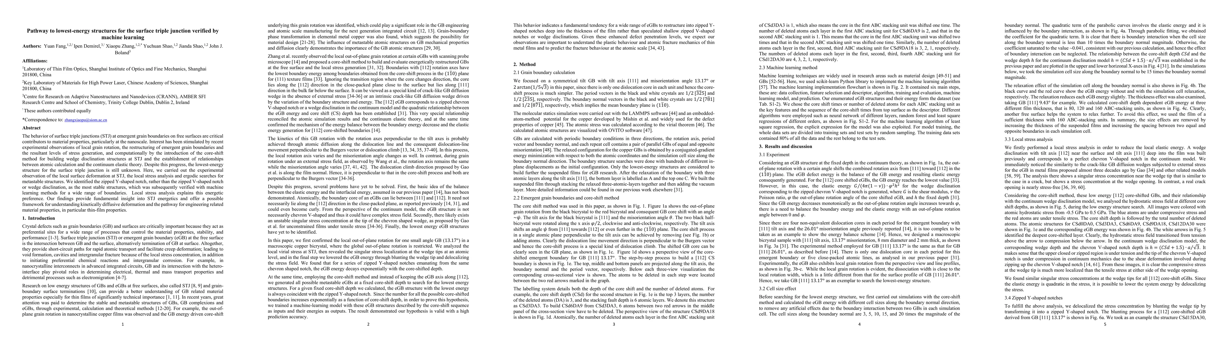 Thumbnail for Pathway to lowest-energy structures for the surface triple junction verified by machine learning