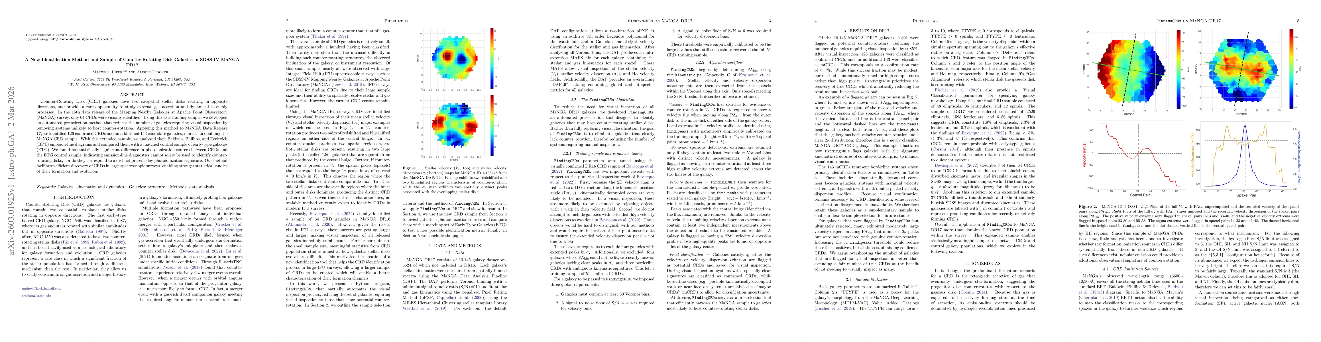Thumbnail for A New Identification Method and Sample of Counter-Rotating Disk Galaxies in SDSS-IV MaNGA DR17