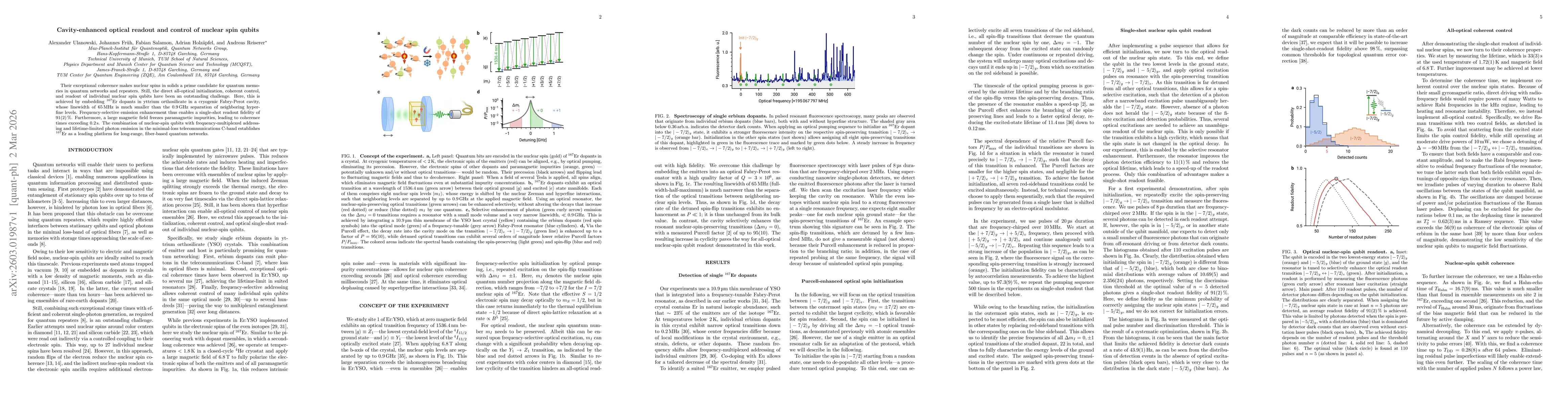 Thumbnail for Cavity-enhanced optical readout and control of nuclear spin qubits