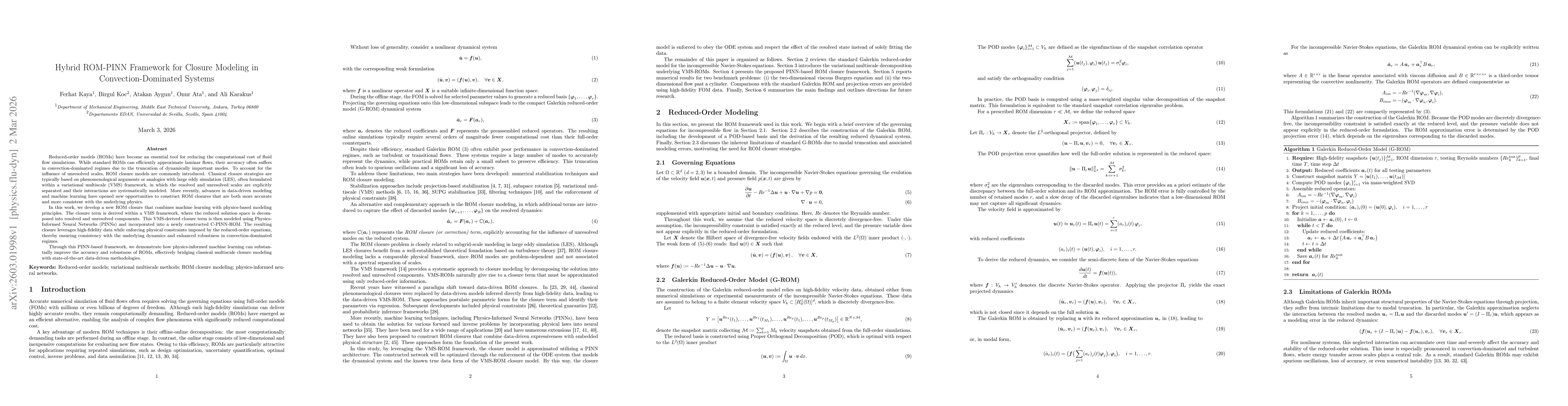 Thumbnail for Hybrid ROM-PINN Framework for Closure Modeling in Convection-Dominated Systems
