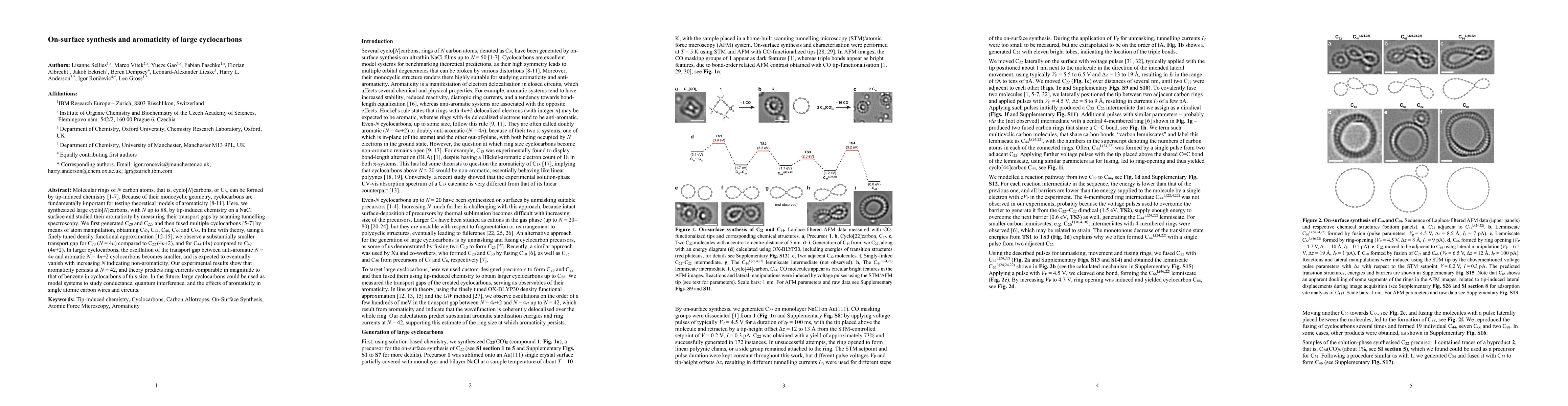 Thumbnail for On-surface synthesis and aromaticity of large cyclocarbons