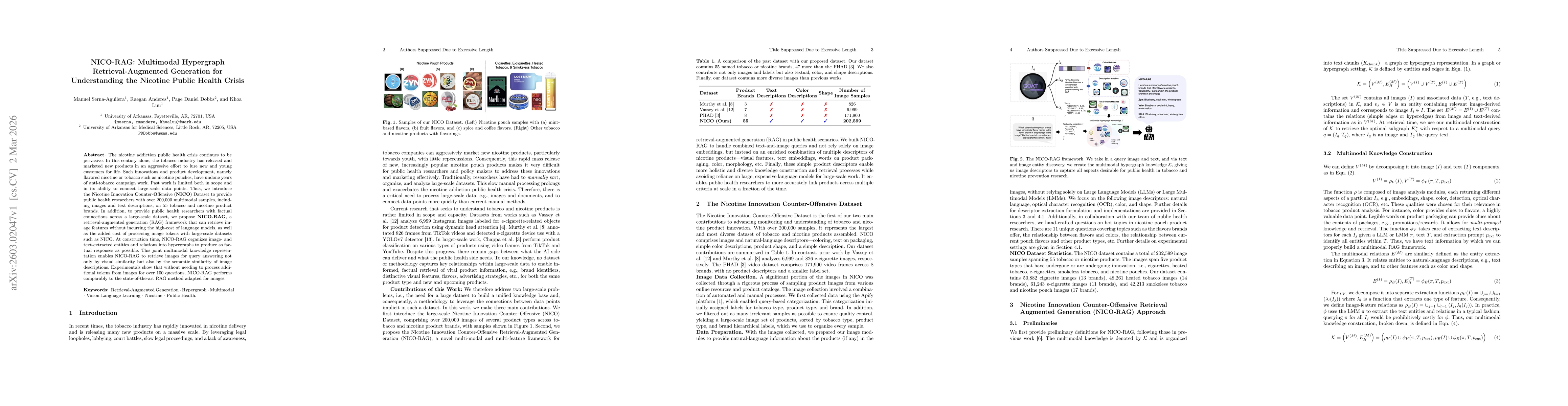 Thumbnail for NICO-RAG: Multimodal Hypergraph Retrieval-Augmented Generation for Understanding the Nicotine Public Health Crisis