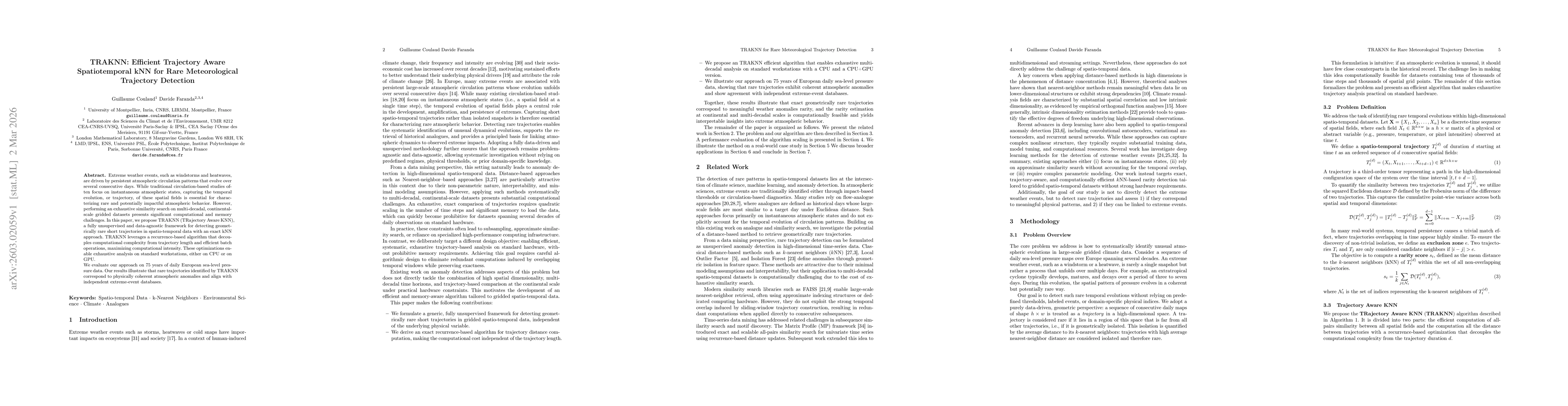 Thumbnail for TRAKNN: Efficient Trajectory Aware Spatiotemporal kNN for Rare Meteorological Trajectory Detection