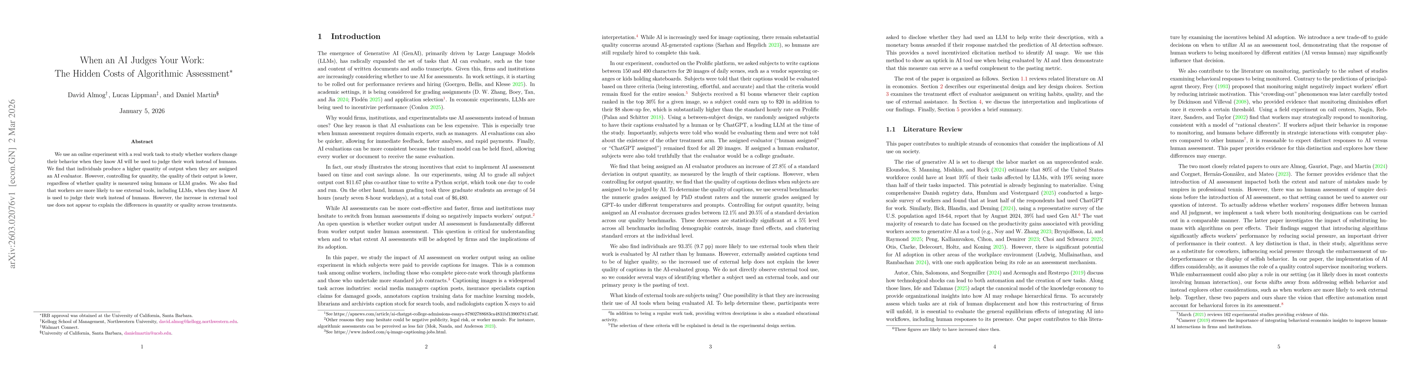 Thumbnail for When an AI Judges Your Work: The Hidden Costs of Algorithmic Assessment