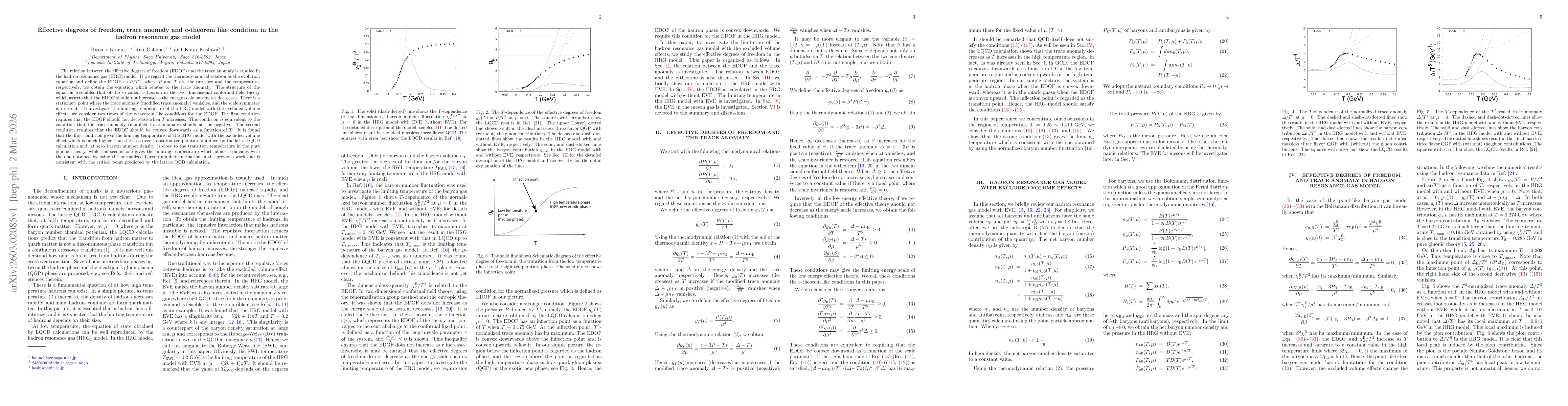 Thumbnail for Effective degrees of freedom, trace anomaly and c-theorem like condition in the hadron resonance gas model