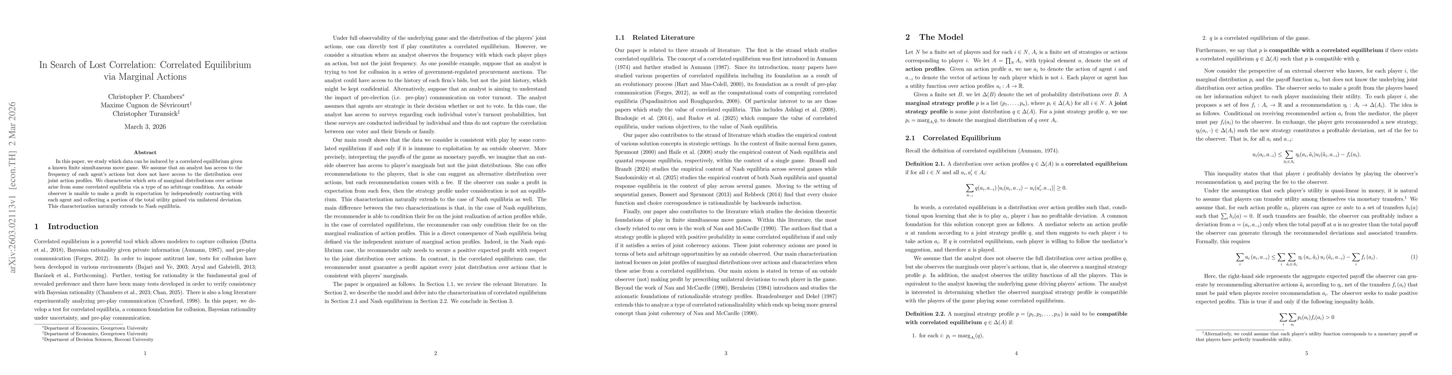 Thumbnail for In Search of Lost Correlation: Correlated Equilibrium via Marginal Actions