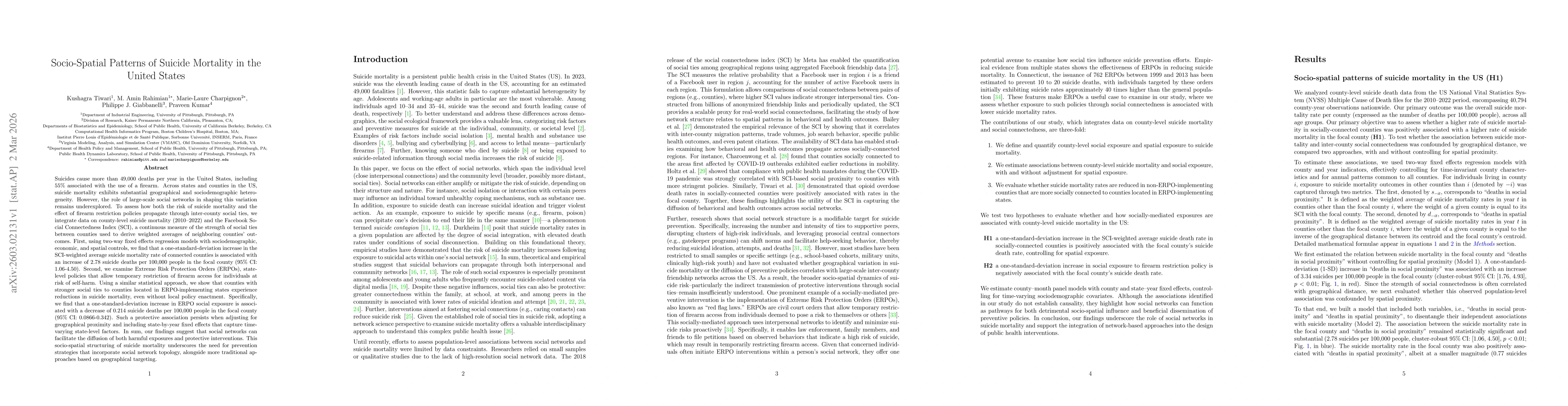 Thumbnail for Socio-Spatial Patterns of Suicide Mortality in the United States