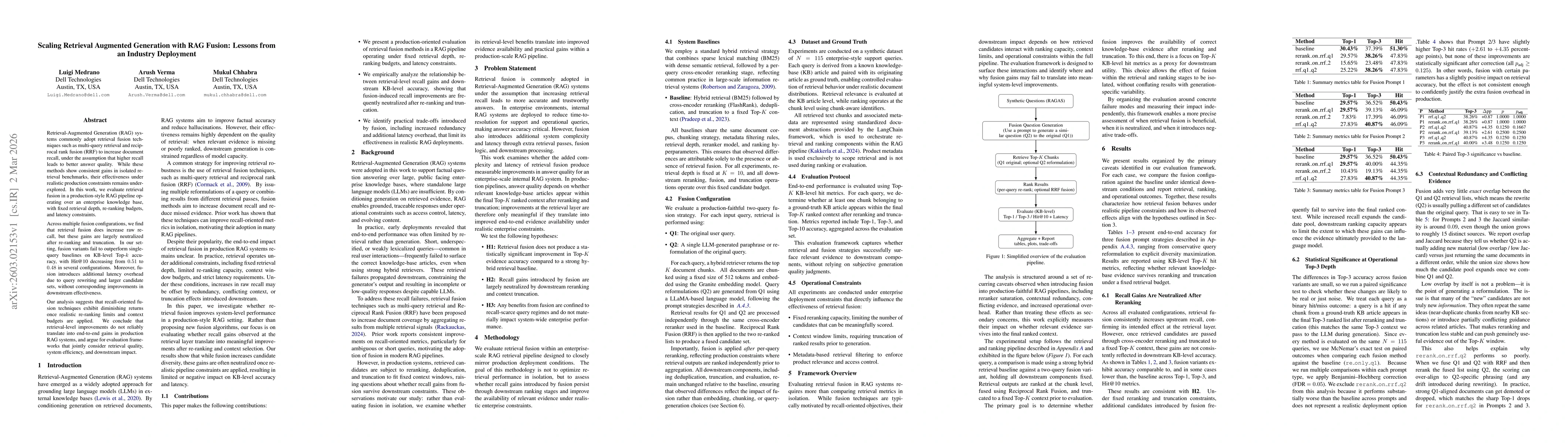 Thumbnail for Scaling Retrieval Augmented Generation with RAG Fusion: Lessons from an Industry Deployment