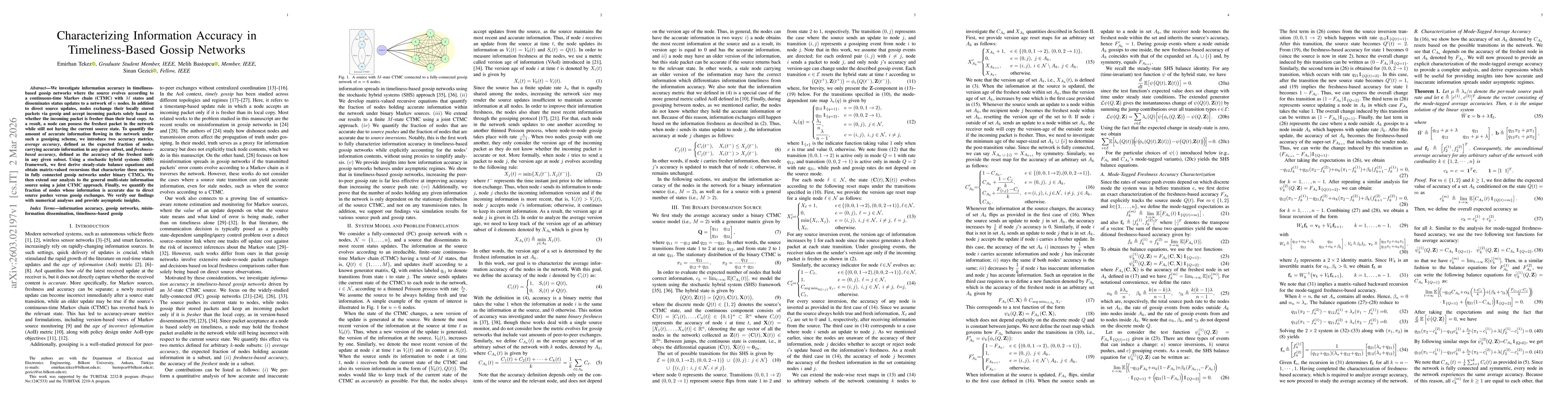 Thumbnail for Characterizing Information Accuracy in Timeliness-Based Gossip Networks