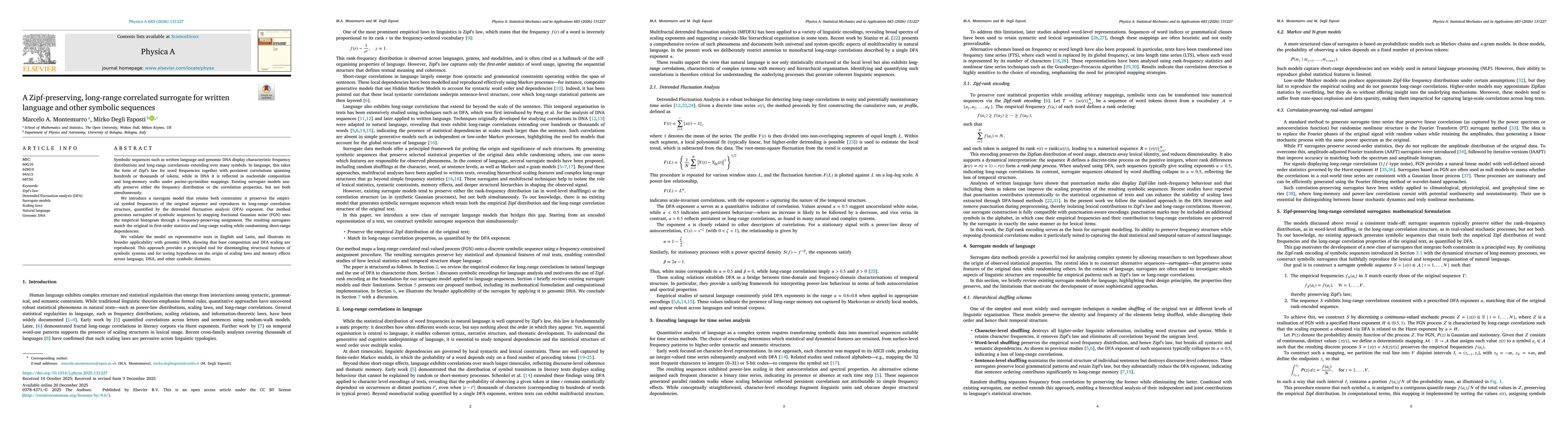Thumbnail for A Zipf-preserving, long-range correlated surrogate for written language and other symbolic sequences