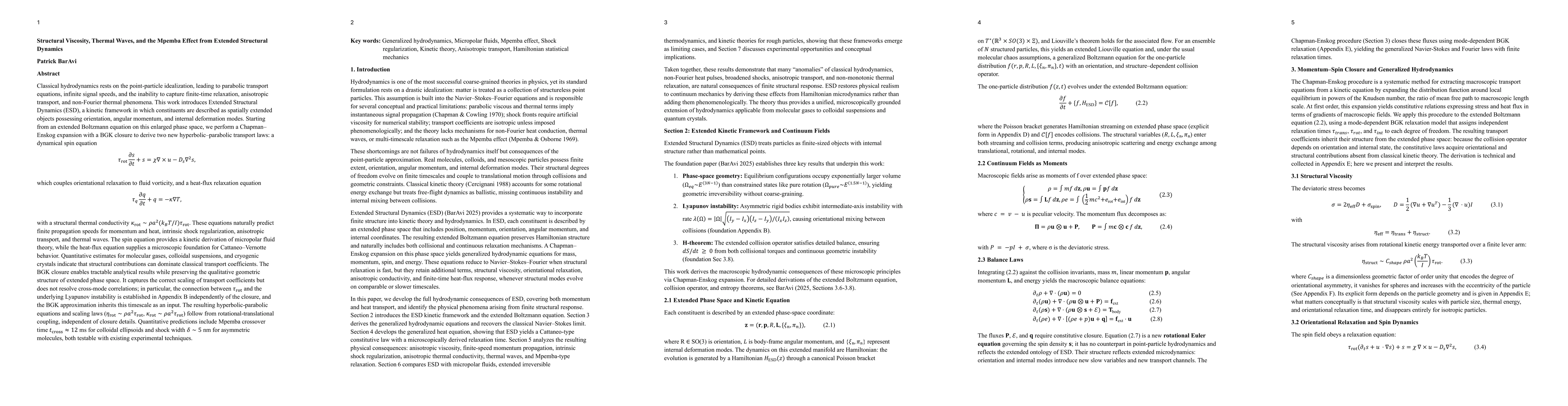 Thumbnail for Structural Viscosity, Thermal Waves, and the Mpemba Effect from Extended Structural Dynamics