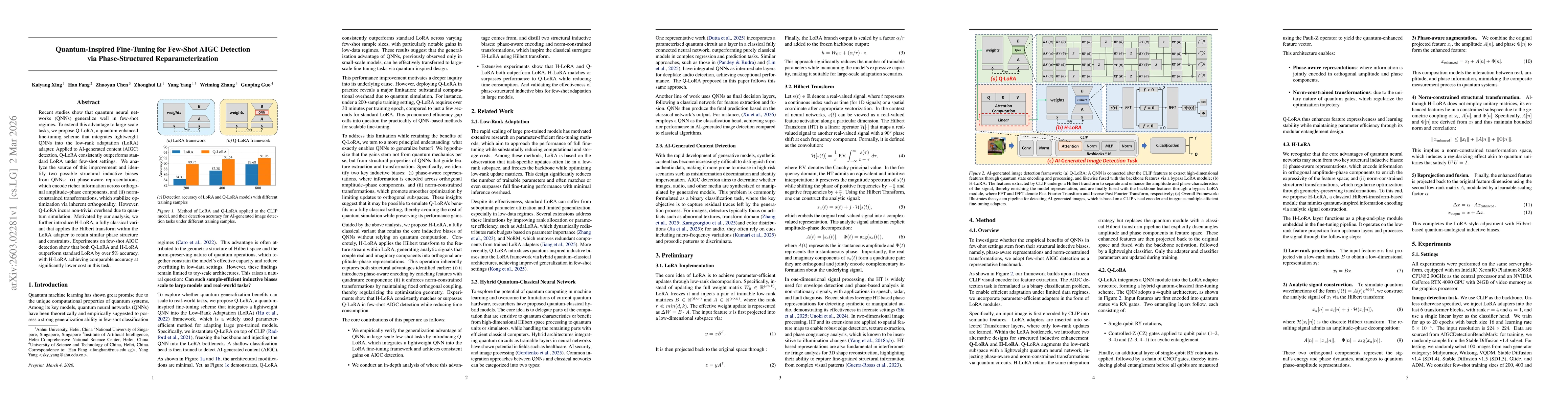 Thumbnail for Quantum-Inspired Fine-Tuning for Few-Shot AIGC Detection via Phase-Structured Reparameterization