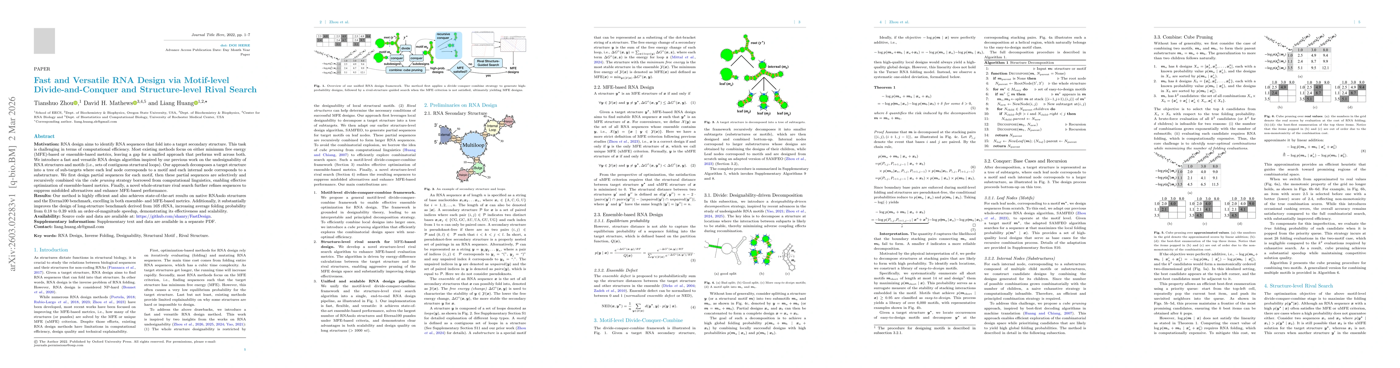 Thumbnail for Fast and Versatile RNA Design via Motif-level Divide-and-Conquer and Structure-level Rival Search
