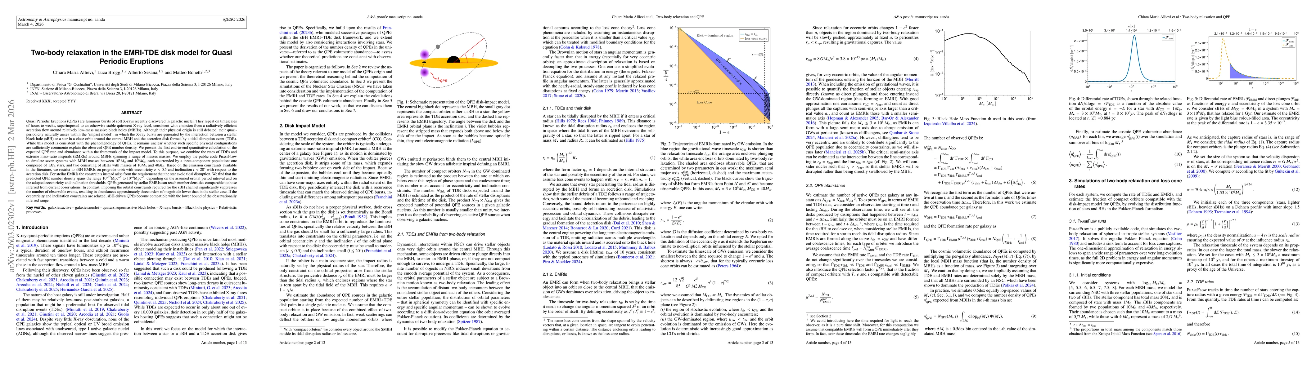 Thumbnail for Two-body relaxation in the EMRI-TDE disk model for Quasi Periodic Eruptions