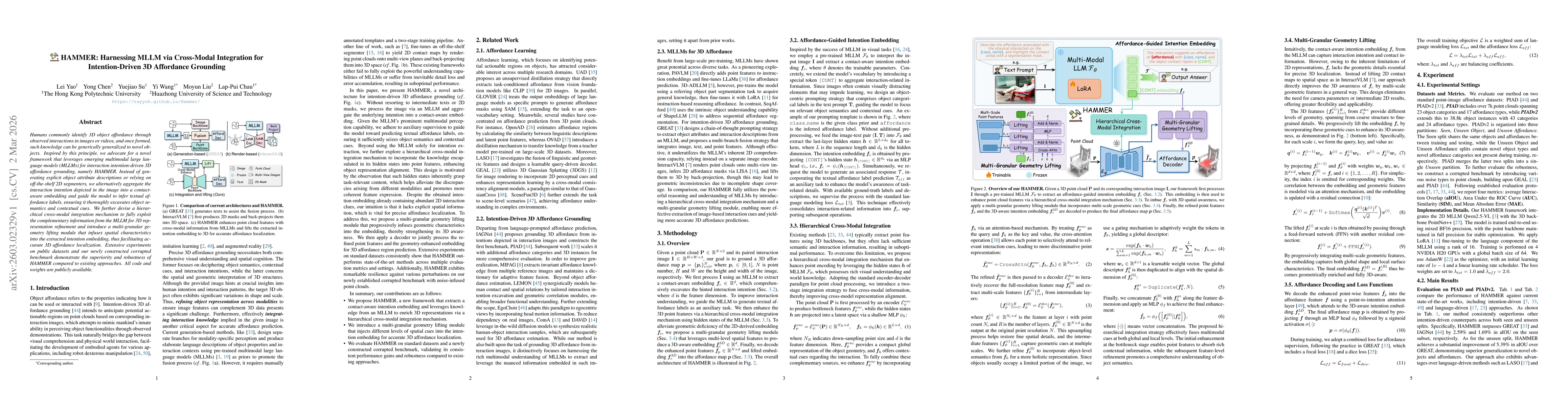 Thumbnail for HAMMER: Harnessing MLLM via Cross-Modal Integration for Intention-Driven 3D Affordance Grounding