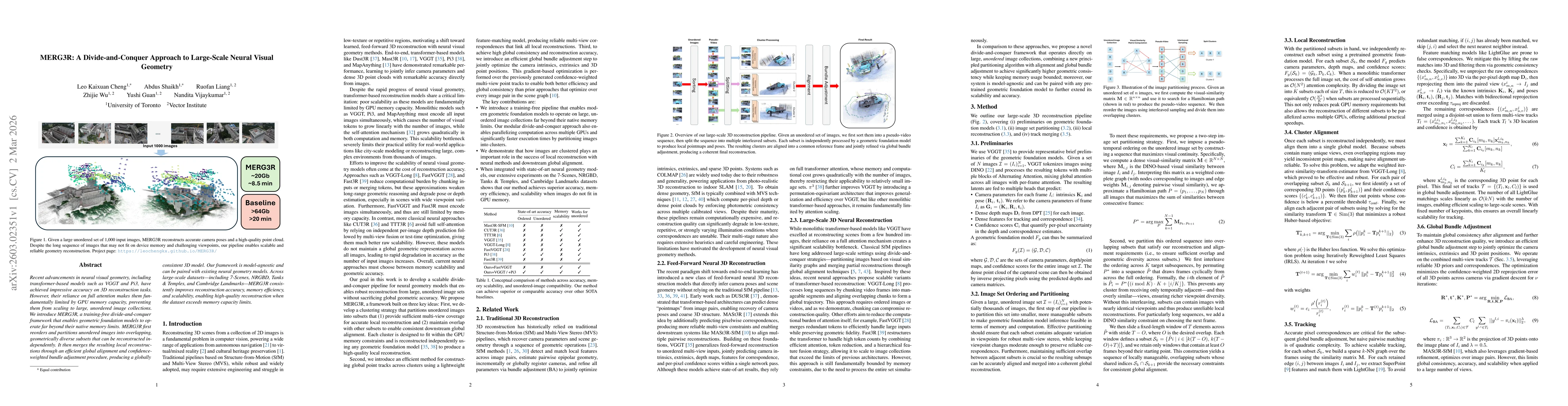 Thumbnail for MERG3R: A Divide-and-Conquer Approach to Large-Scale Neural Visual Geometry